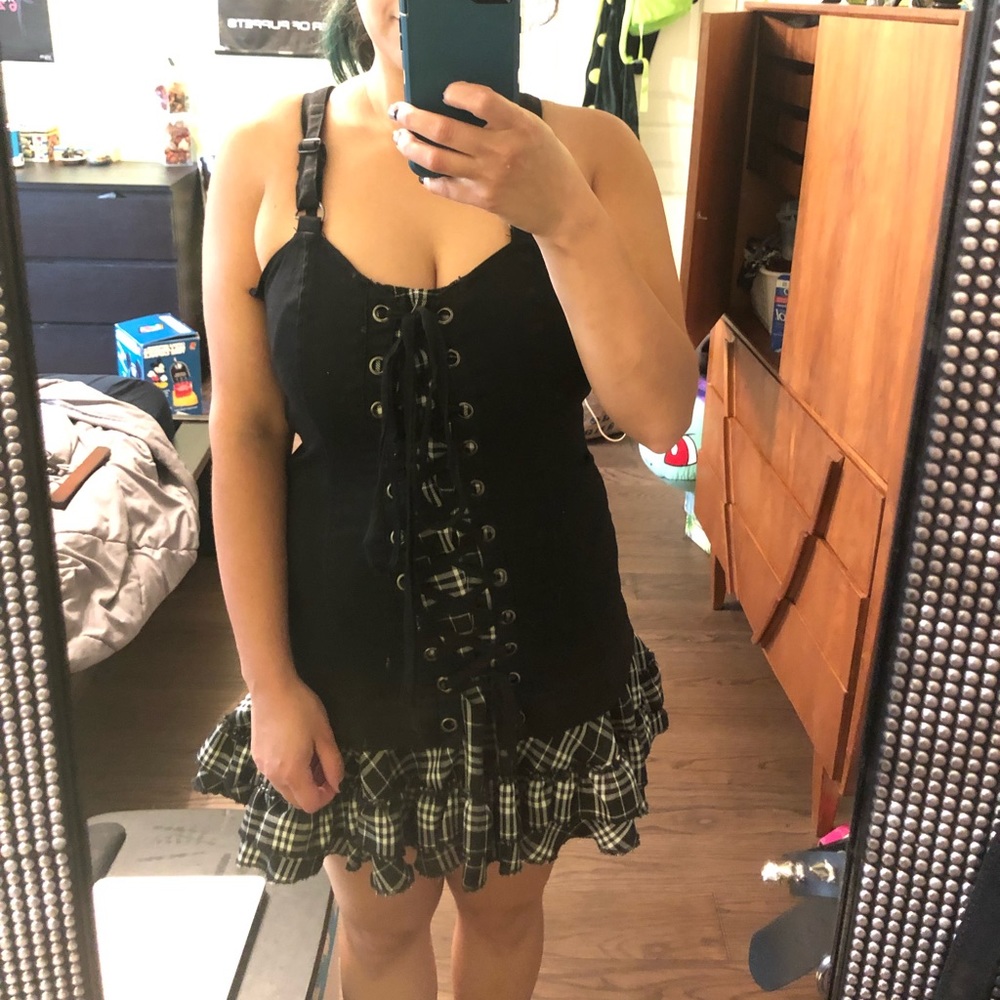 Black and plaid Lip Service emo dress